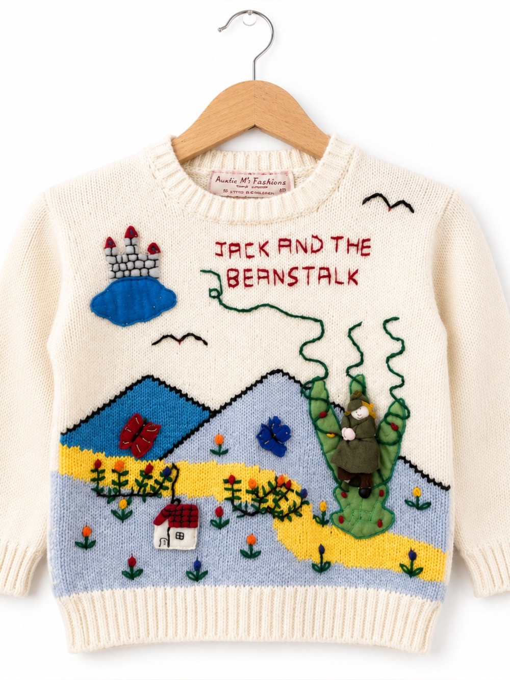 Vintage Auntie M’s Fantasies Jack & The Beanstalk 3D Sweater Kids Medium